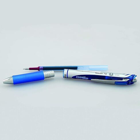 قلم جل سائل قابل للسحب من Pentel Energel 0.3 مم فائق النعومة Rtx - طرف إبرة - 6 عبوات من 3 أحبار سوداء و3 أقلام حبر زرقاء فاخرة in Kuwait