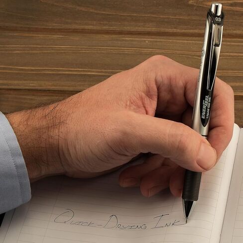 قلم جل سائل قابل للسحب من Pentel Energel 0.3 مم فائق النعومة Rtx - طرف إبرة - 6 عبوات من 3 أحبار سوداء و3 أقلام حبر زرقاء فاخرة in Kuwait