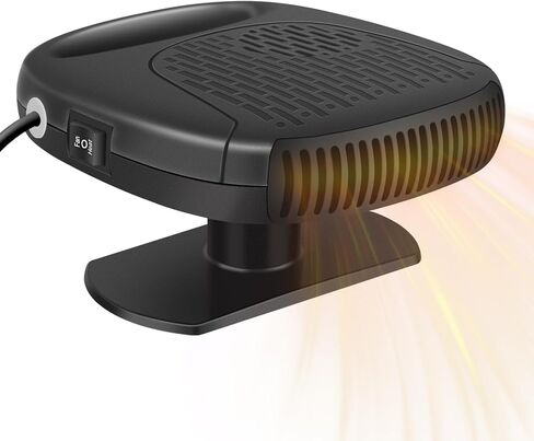 Portable 12V Car Heater & Defroster-120W Fast Heating/Cooling, 360° Rotable/Plug-In for Vehicles/SUVs/RVs-black in Saudi Arabia