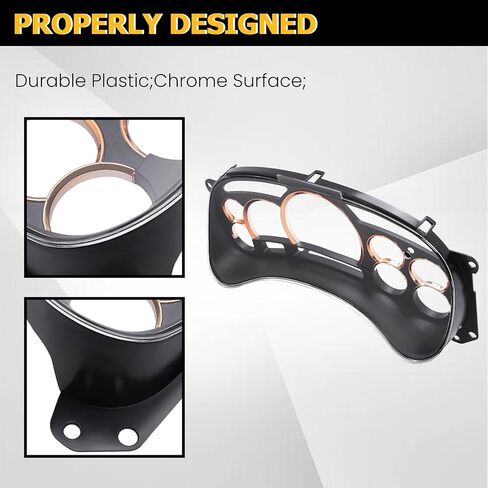 KUAFU Instrument Cluster Lens Kit Compatible with 2003-2007 Select Chevy Chevrolet GMC Models Chromed Gold Gauge Cluster Bezel in Saudi Arabia