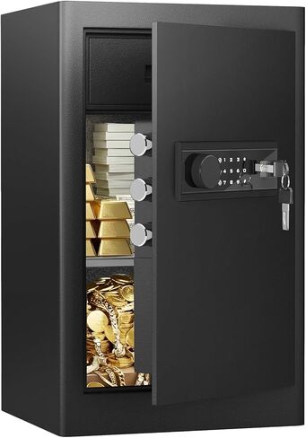 Kavey 2.0 Cub Biometric Safe Box, Fingerprint Safe with Backlit Touch Screen Keypad and Dual Alarm System, Money Safe With Mute Function and LED Light in Kuwait