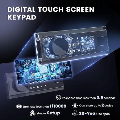 Kavey 2.0 Cub Biometric Safe Box, Fingerprint Safe with Backlit Touch Screen Keypad and Dual Alarm System, Money Safe With Mute Function and LED Light in Kuwait