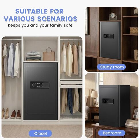 Kavey 2.0 Cub Biometric Safe Box, Fingerprint Safe with Backlit Touch Screen Keypad and Dual Alarm System, Money Safe With Mute Function and LED Light in Kuwait