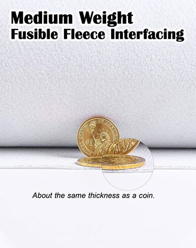 Fusible Fleece Interfacing, One-Sided Loft Fusible Fleece for Sewing, Quilting, Crafts, Clothing, Bags (61 Inches x 36 Inches) Medium Weight, Easy Iron-On Application, Enhanced Projects in Saudi Arabia