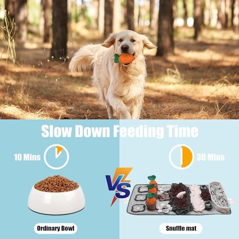 اميامي بساط سنافل للكلاب الكبيرة مقاس 32 انش × 20 انش، بساط استنشاق للكلاب بطيئة الاكل ويعالج العقل، العاب حفر غنية للكلاب والتحفيز الذهني وتشجع مهارات البحث عن الطعام الطبيعية in Kuwait