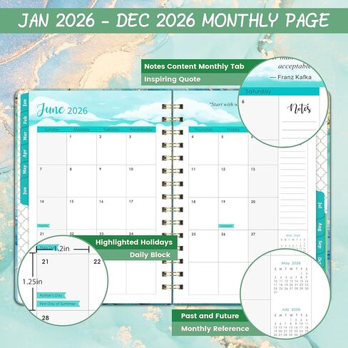 Planner 2024-2025 - Academic Planner 2024-2025, Weekly and Monthly Planner, Jul 2024 - Jun 2025, 6.4" x 8.5", Monthly Tab, Hardcover, Daily Organizer in Kuwait