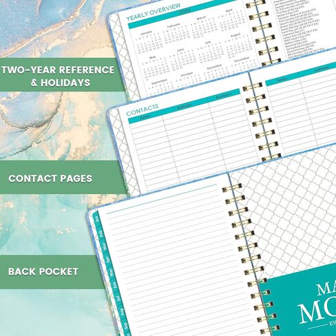Planner 2024-2025 - Academic Planner 2024-2025, Weekly and Monthly Planner, Jul 2024 - Jun 2025, 6.4" x 8.5", Monthly Tab, Hardcover, Daily Organizer in Kuwait