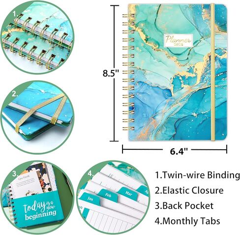 Planner 2024-2025 - Academic Planner 2024-2025, Weekly and Monthly Planner, Jul 2024 - Jun 2025, 6.4" x 8.5", Monthly Tab, Hardcover, Daily Organizer in Kuwait