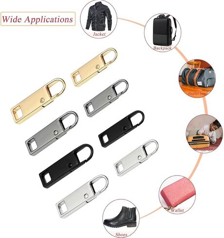 12 Pack Luggage Zipper Pull Replacement Heavy Duty Detachable Zipper Pullers Repair for Suitcases Easy to Use Larger Stronger in Saudi Arabia
