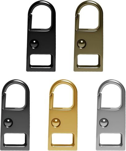 11 PcsZipper Pull Replacement, Heavy Duty Zipper Repair Kit, Metal Detachable Zipper Pull Tabs for Purses Luggage Backpack Jacket Coat Boots Zip Fixer(Black, Silver, Gold, Gunblack, Bronze) in Saudi Arabia