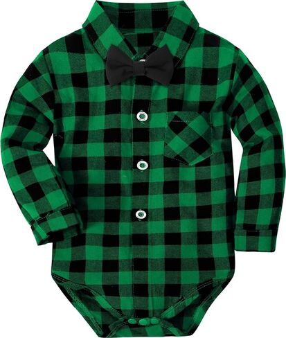 A&J DESIGN Infant Baby Boys Dress Shirt Bodysuit Gentleman Formal Wedding Long Sleeve Rompers in Saudi Arabia