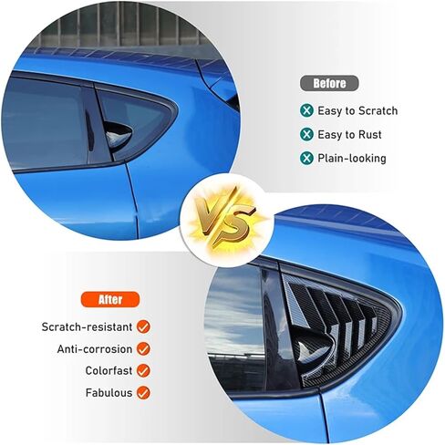 ملحقات معدلة لتزيين عاكس المصراع الخارجي للنافذة متوافقة مع سيات ليون MK2 2008-2012 ABS من ألياف الكربون الخلفية (أسود غير لامع) in Saudi Arabia