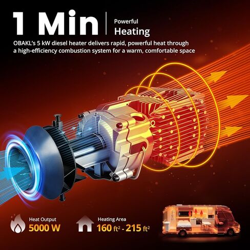 Diesel Heater Aluminum Housing, 8KW Diesel Air Heater 12V Fast Heating, Diesel Parking Heater High Altitude for Trucks, Campers, RVs, and Boats in Saudi Arabia
