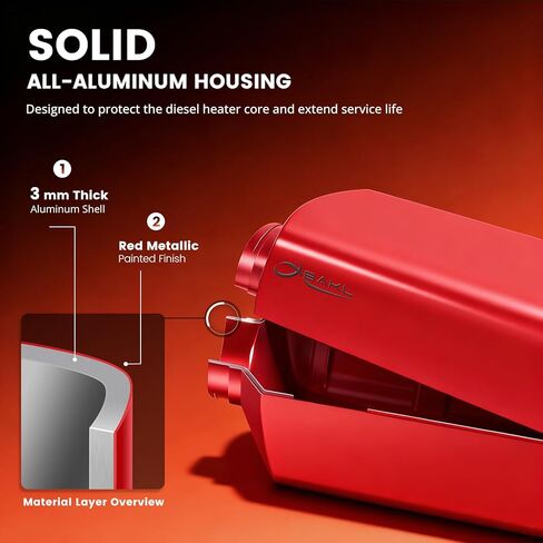 سخان ديزل من الألومنيوم، سخان هواء ديزل 8 كيلو وات 12 فولت تسخين سريع، سخان انتظار الديزل على ارتفاع عالٍ للشاحنات والمعسكرات والمركبات الترفيهية والقوارب in Kuwait