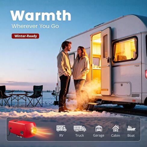 سخان ديزل من الألومنيوم، سخان هواء ديزل 8 كيلو وات 12 فولت تسخين سريع، سخان انتظار الديزل على ارتفاع عالٍ للشاحنات والمعسكرات والمركبات الترفيهية والقوارب in Kuwait