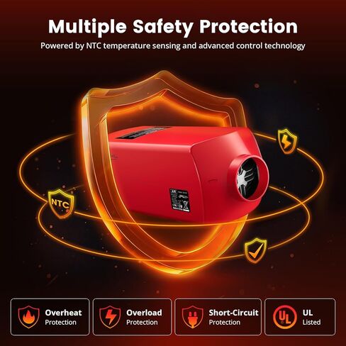 سخان ديزل من الألومنيوم، سخان هواء ديزل 8 كيلو وات 12 فولت تسخين سريع، سخان انتظار الديزل على ارتفاع عالٍ للشاحنات والمعسكرات والمركبات الترفيهية والقوارب in Kuwait