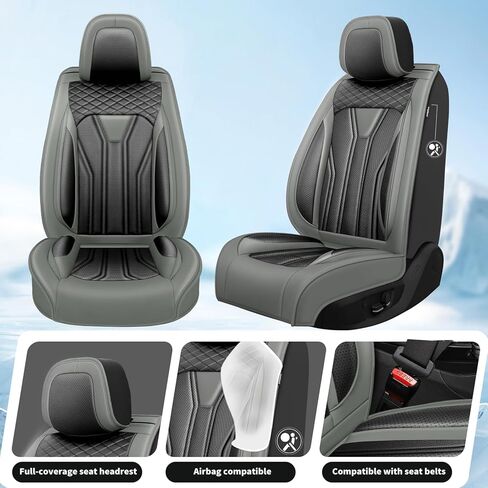 أغطية مقاعد السيارة Fit Accord من الجلد الفاخر لسيارة Honda Accord 2012-2024 2025. واقي وسادة المقعد مقاوم للماء ومسامي ومقاوم للخدش ومناسب لجميع الأحوال الجوية (مجموعة كاملة، أسود) in Kuwait