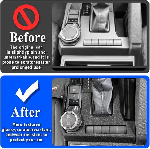 ABS Protective Cover for 2024-2025 Toyota Tacoma Accessories and 2025 4Runner Accessories, Durable Shift Console Panel for Automatic Transmission Truck Upgrade (Carbon Fiber Stripe) in Kuwait