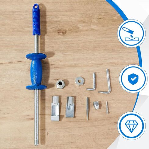 Zonon 9 Piece 5 lb Sliding Hammer Dent Puller, Body Repair Tool Set, Used to Repair Hail Dents and Creases, Suitable for Metal Surfaces of Cars and Refrigerators in Saudi Arabia