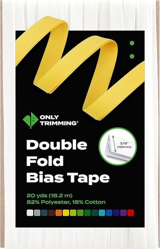 ONLY TRIMMING Double Fold Bias Tape, 3/8 Inch x 20 Yards, Poly Cotton Fabric, Soft & Durable, Non-Stiff, Binding Trim for Sewing, Seaming, Hemming, Piping, Quilting and Crafts (Black) in Saudi Arabia