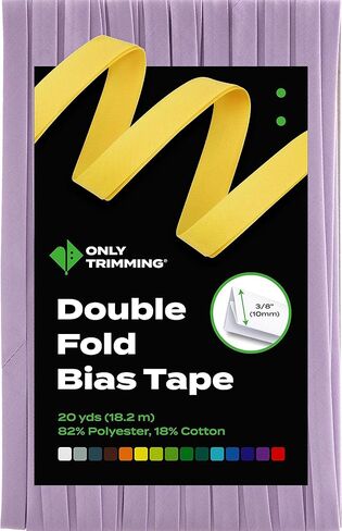 ONLY TRIMMING Double Fold Bias Tape, 3/8 Inch x 20 Yards, Poly Cotton Fabric, Soft & Durable, Non-Stiff, Binding Trim for Sewing, Seaming, Hemming, Piping, Quilting and Crafts (Black) in Saudi Arabia
