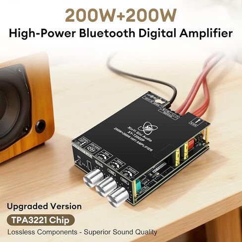 AS21HPA لوحة مضخم صوت بلوتوث 2.1 قناة، 300 وات*2+600 وات لوحة مضخم صوت منزلي، أمبير مدخل جهد عريض 19-51 فولت، يدعم مدخل USB/AUX/BT لمكبر الصوت اللاسلكي DIY in Kuwait