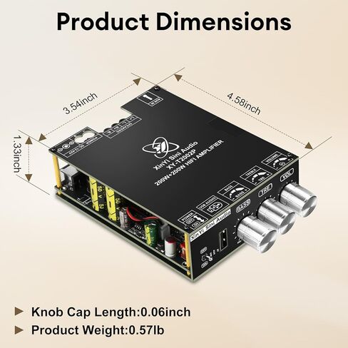 AS21HPA لوحة مضخم صوت بلوتوث 2.1 قناة، 300 وات*2+600 وات لوحة مضخم صوت منزلي، أمبير مدخل جهد عريض 19-51 فولت، يدعم مدخل USB/AUX/BT لمكبر الصوت اللاسلكي DIY in Kuwait