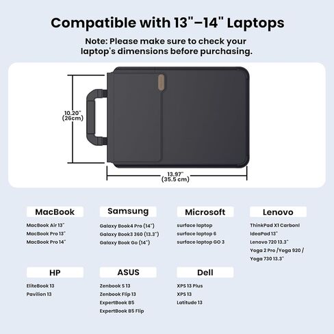 حقيبة كمبيوتر محمول مطورة مقاس 15-16 بوصة من Nillkin لأجهزة MacBook/Dell/HP/Lenovo/Asus، حقيبة كمبيوتر رفيعة وفريدة من نوعها للسفر مع حامل قابل للتعديل ولوحة ماوس، مقبض مغناطيسي، جلد PU، أسود in Saudi Arabia
