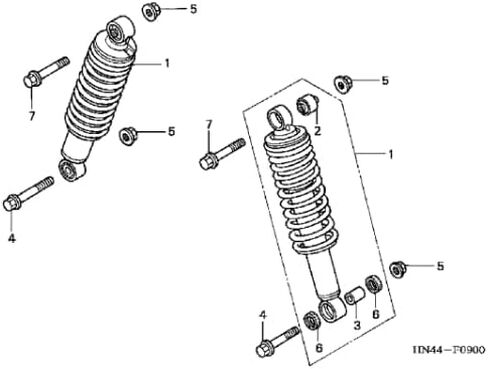 Front Right Left Shock Absorber Fits Honda Rancher TRX350 (2000-2006) in Saudi Arabia