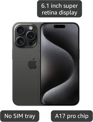 Apple iPhone 15 Pro, 512GB, Black Titanium - Unlocked (Renewed Premium) in Saudi Arabia