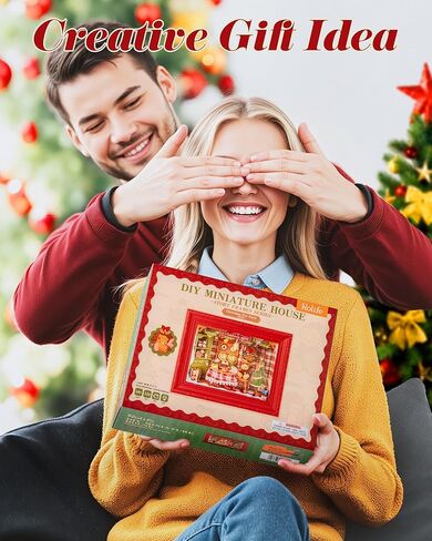 Rolife DIY Miniature Christmas House Kit Creative Frame 3D Wall-Mountable Dollhouse Mini Room Building Set Holiday Home Decor Craft for Adults (Christmas Eve Party) in Saudi Arabia