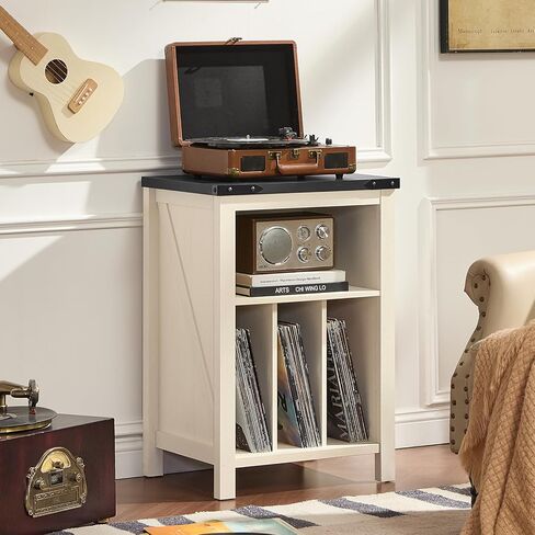 Joaxswe Record Player Stand with Vinyl Record Storage,Rustic Brown | Record Player Table Holds up to 160 Albums,Large Wood Turntable Stand Cabinet Dispaly Shelf for Living Room,Bedroom,Office in Kuwait