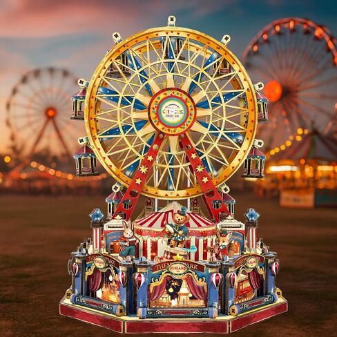 مجموعة منزل مصغر لمحطة قطار Steampunk DIY - طقم بيت الدمى على الطراز الفيكتوري الخيالي لمدينة فانتوم - ألغاز خشبية ثلاثية الأبعاد، كتاب منزل صغير زاوية عيد الميلاد وعيد الهالوين in Saudi Arabia