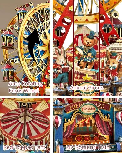 مجموعة منزل مصغر لمحطة قطار Steampunk DIY - طقم بيت الدمى على الطراز الفيكتوري الخيالي لمدينة فانتوم - ألغاز خشبية ثلاثية الأبعاد، كتاب منزل صغير زاوية عيد الميلاد وعيد الهالوين in Saudi Arabia