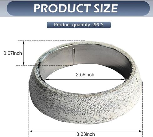 Exhaust Manifold Gasket, 2.5-inch Exhaust Flange Donut Gasket, Muffler Conical Seal Ring Replacement, Fittings for Connecting Manifolds and Pipes (Silver) in Saudi Arabia