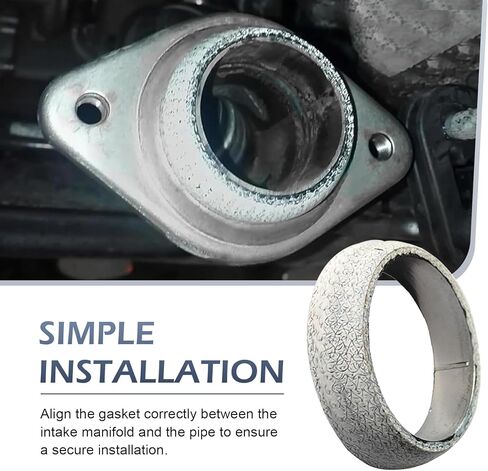 Exhaust Manifold Gasket, 2.5-inch Exhaust Flange Donut Gasket, Muffler Conical Seal Ring Replacement, Fittings for Connecting Manifolds and Pipes (Silver) in Saudi Arabia