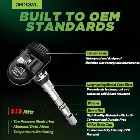 4 قطع مستشعر TPMS مبرمج مسبقًا، مستشعرات إطارات 315 ميجا هرتز تناسب GMC&Buick- Sierra(07-19)|Sierra 1500/Sierra 2500 (07-19)|Yukon(07-20)|Terrain(10-20)| الظهور (13-22)|الجيب (08-17) استبدال#13598771 in Kuwait