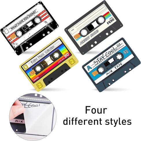 4PCS Audio Tape Credit Card Skin Stickers Set, Waterproof Debit Card Sticker 80s 90s Tape Recorder Themed Credit Card Bank Card Sticker Skins in Saudi Arabia