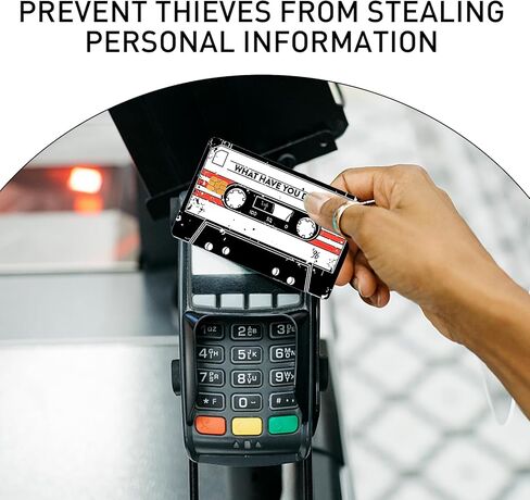4PCS Audio Tape Credit Card Skin Stickers Set, Waterproof Debit Card Sticker 80s 90s Tape Recorder Themed Credit Card Bank Card Sticker Skins in Saudi Arabia