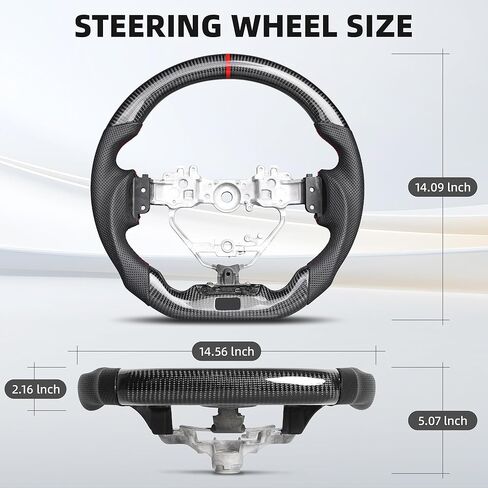 عجلة قيادة من ألياف الكربون الحقيقية لسيارة Lexus IS 200/250/300/RC-F 2013–2022 CT 2011-2017 NX 2014-2020 RC 2014-2019 ISF ​​2011-2020 GSF 2015-2020، مع مقبض جلدي مثقوب (خط تحديد المواقع الأحمر) in Kuwait