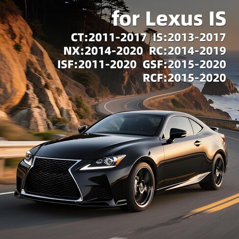 عجلة قيادة من ألياف الكربون الحقيقية لسيارة Lexus IS 200/250/300/RC-F 2013–2022 CT 2011-2017 NX 2014-2020 RC 2014-2019 ISF ​​2011-2020 GSF 2015-2020، مع مقبض جلدي مثقوب (خط تحديد المواقع الأحمر) in Kuwait