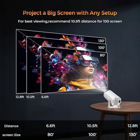 【التركيز التلقائي و1080 بكسل】جهاز عرض WellSonic صغير مع واي فاي وبلوتوث، جهاز عرض Moive محمول 260 Ansi للاستخدام في الهواء الطلق والسقف، حجر مفاتيح تلقائي، تحكم صوتي، مكبر صوت 5 وات، دعم 4K للمسرح المنزلي in Kuwait
