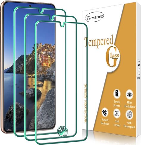 Kesuwe [3-Pack] Screen Protector for Samsung Galaxy A12 Tempered Glass, 9H Hardness, Anti Scratch, Bubble Free, Easy to Install, Case Friendly in Saudi Arabia