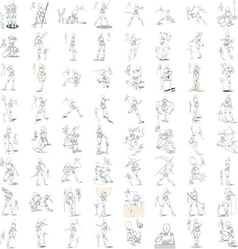 64 Pcs Human Body Structure Sketching Templates - Anatomy Stencils for Drawing Learning Groups, Art Practitioners, Sketching Training & Creative Drawing, 64pcs in Saudi Arabia