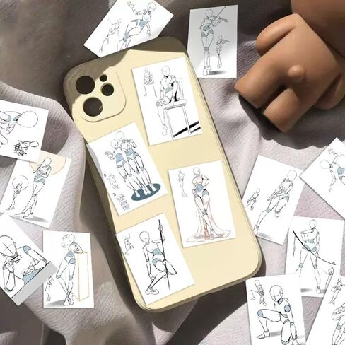 64 Pcs Human Body Structure Sketching Templates - Anatomy Stencils for Drawing Learning Groups, Art Practitioners, Sketching Training & Creative Drawing, 64pcs in Saudi Arabia