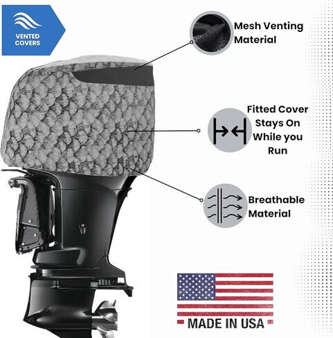 غطاء محرك خارجي لموازين السمك باللون الرمادي لياماها 2.8 F150-200HP 2014-الحاضر (فتحات جانبية) | صُنع في الولايات المتحدة الأمريكية ليبقى ثابتًا أثناء الجري! | 106ج in Kuwait