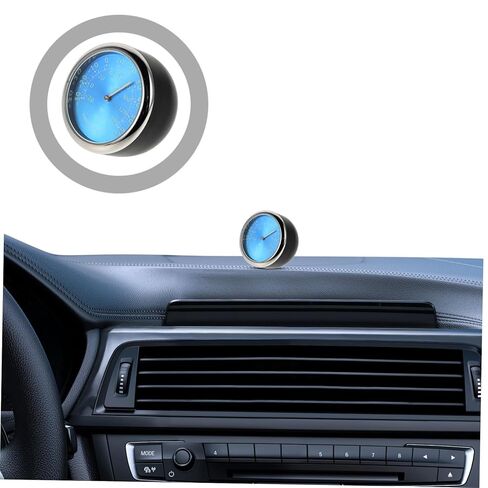 LIFKOME Dashboard Thermometer Clock with Luminous Blue Display Accurate Quartz Movement Digital Temperature for Vehicle Glow Car Electronic Clock for and Decoration in Saudi Arabia