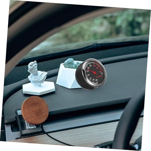 مقياس حرارة السيارة الميكانيكي من PRETYZOOM مع شاشة بإضاءة خلفية وقياس درجة حرارة لوحة القيادة الصغيرة ومؤشر أساسي معدني سهل التركيب لاستخدام لوحة أجهزة القياس in Kuwait