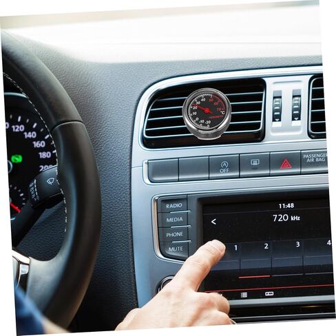 مقياس حرارة السيارة الميكانيكي من PRETYZOOM مع شاشة بإضاءة خلفية وقياس درجة حرارة لوحة القيادة الصغيرة ومؤشر أساسي معدني سهل التركيب لاستخدام لوحة أجهزة القياس in Kuwait