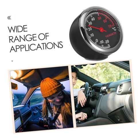 مقياس حرارة السيارة الميكانيكي من PRETYZOOM مع شاشة بإضاءة خلفية وقياس درجة حرارة لوحة القيادة الصغيرة ومؤشر أساسي معدني سهل التركيب لاستخدام لوحة أجهزة القياس in Kuwait